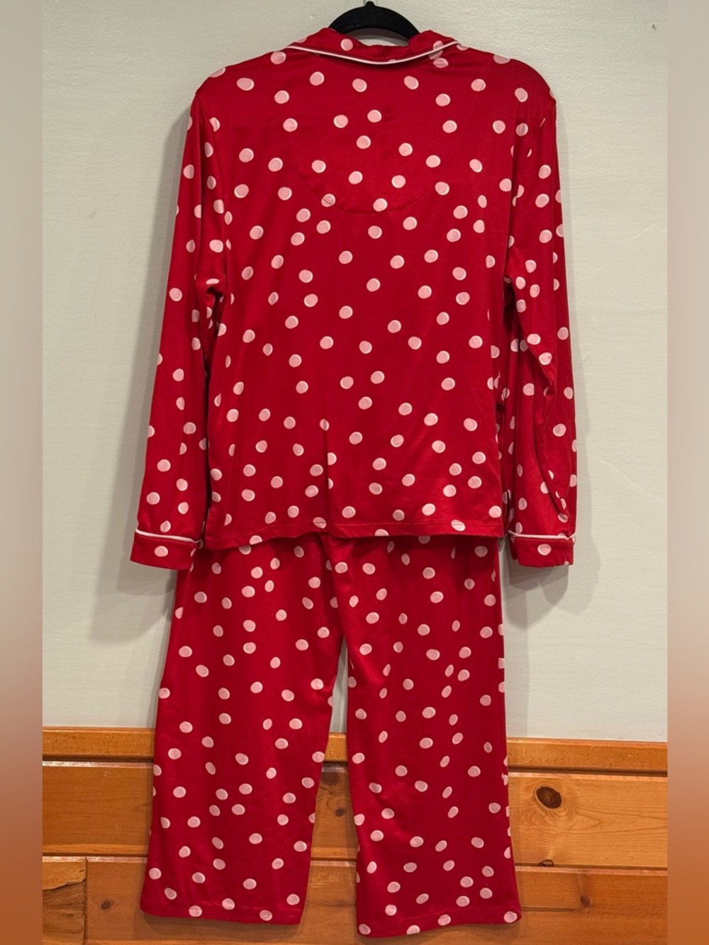 Kate Spade Red & Pink Polka Dot Pajama Long-Sleeve + Pants Set Women's Medium - Picture 11 of 11